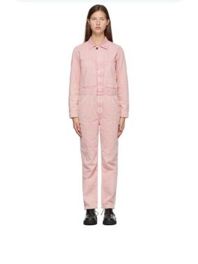 6397 Pink Denim Jumpsuit XS
